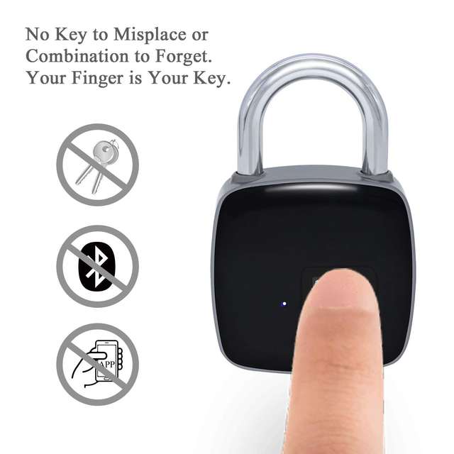 Smart Fingerprint Padlock Biometric USB charge Waterproof Lock with Finger Print Security Touch Keyless Lock Long Standby Time