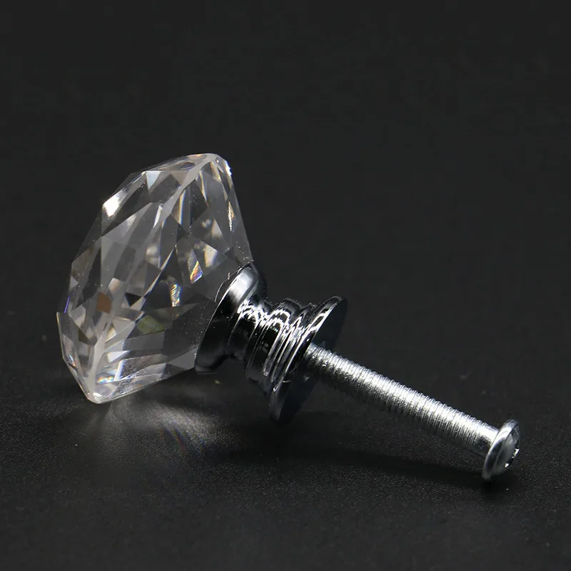 NAIERD 10 шт. 20-40 мм дизайн в форме бриллианта стеклянные ручки шкаф выдвижной ящик кухонный шкаф дверные ручки шкаф ручки