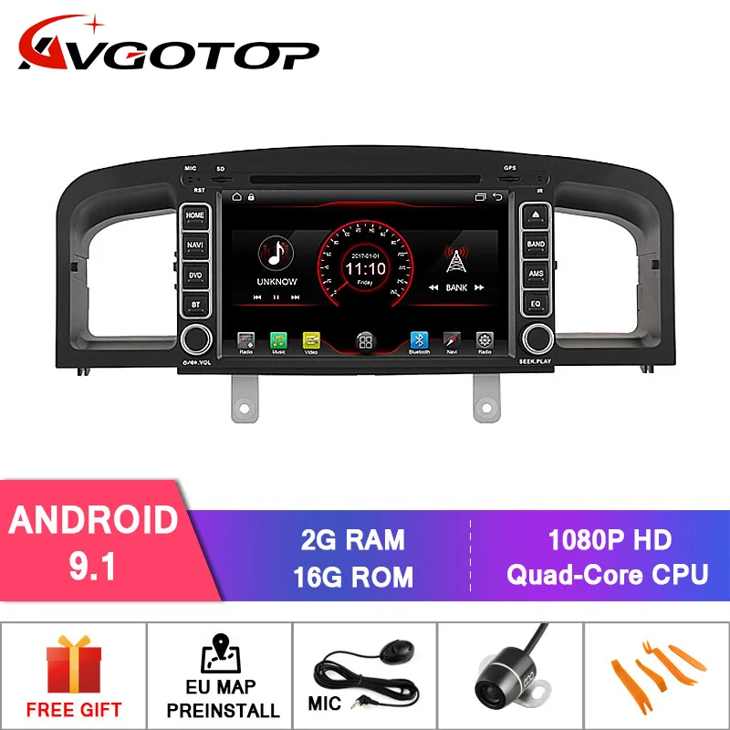 AVGOTOP Android 9 Wince автомобильный Радио DVD gps Мультимедиа для LIFAN 620 2G 16G