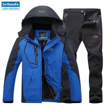 Лыжная куртка, костюмы для мужчин, водонепроницаемая флисовая зимняя куртка, термопальто, уличная куртка для горных лыж, сноуборда, костюмы размера плюс, бренд