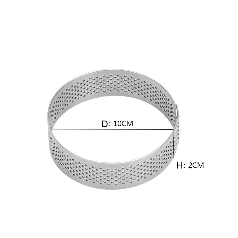 20 шт., форма для торта из нержавеющей стали, 8 см, серебряное кольцо для выпечки дома, инструменты для выпекания, круглые отверстия, не вытягиваются, хорошие, DIY, выбираются, вечерние формы