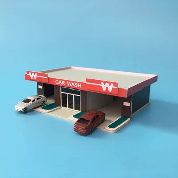 

Architecture Model Car Wash Shop Model Carwash Outland Colorful Building Model 1:150 N Scale Outland Scene