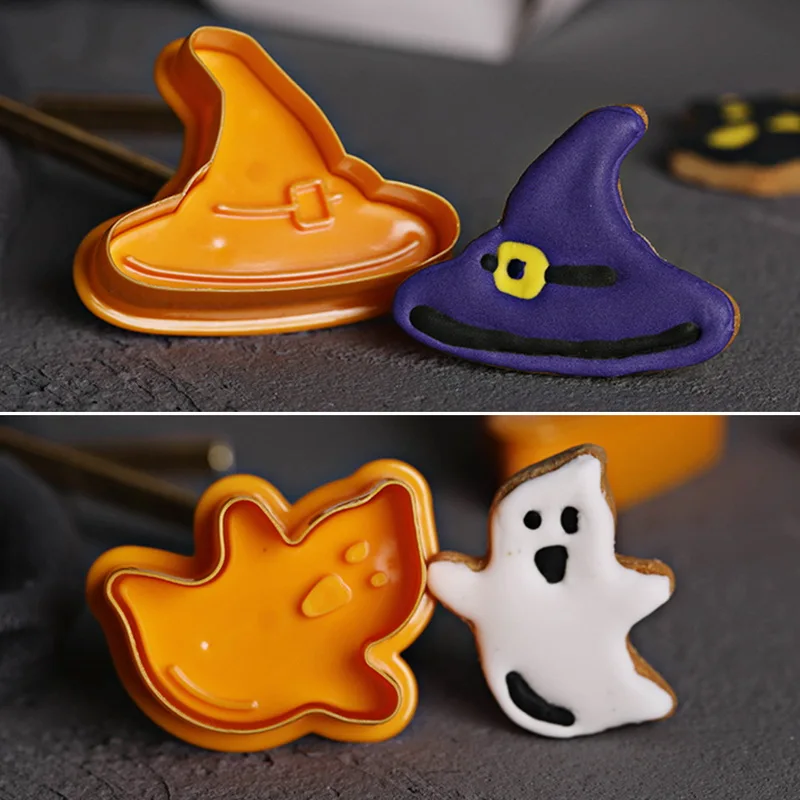 Hoomall Хэллоуин Пластик Cookie Mold резца плунжера Торт украшения инструменты для Кухня