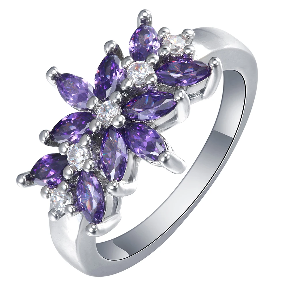 Purple Flower Diamond Ring Top Sellers, 59% OFF | empow-her.com
