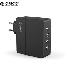 ORICO Mini Black 4-port Wall USB Phone Charger with Current Protection US Plug