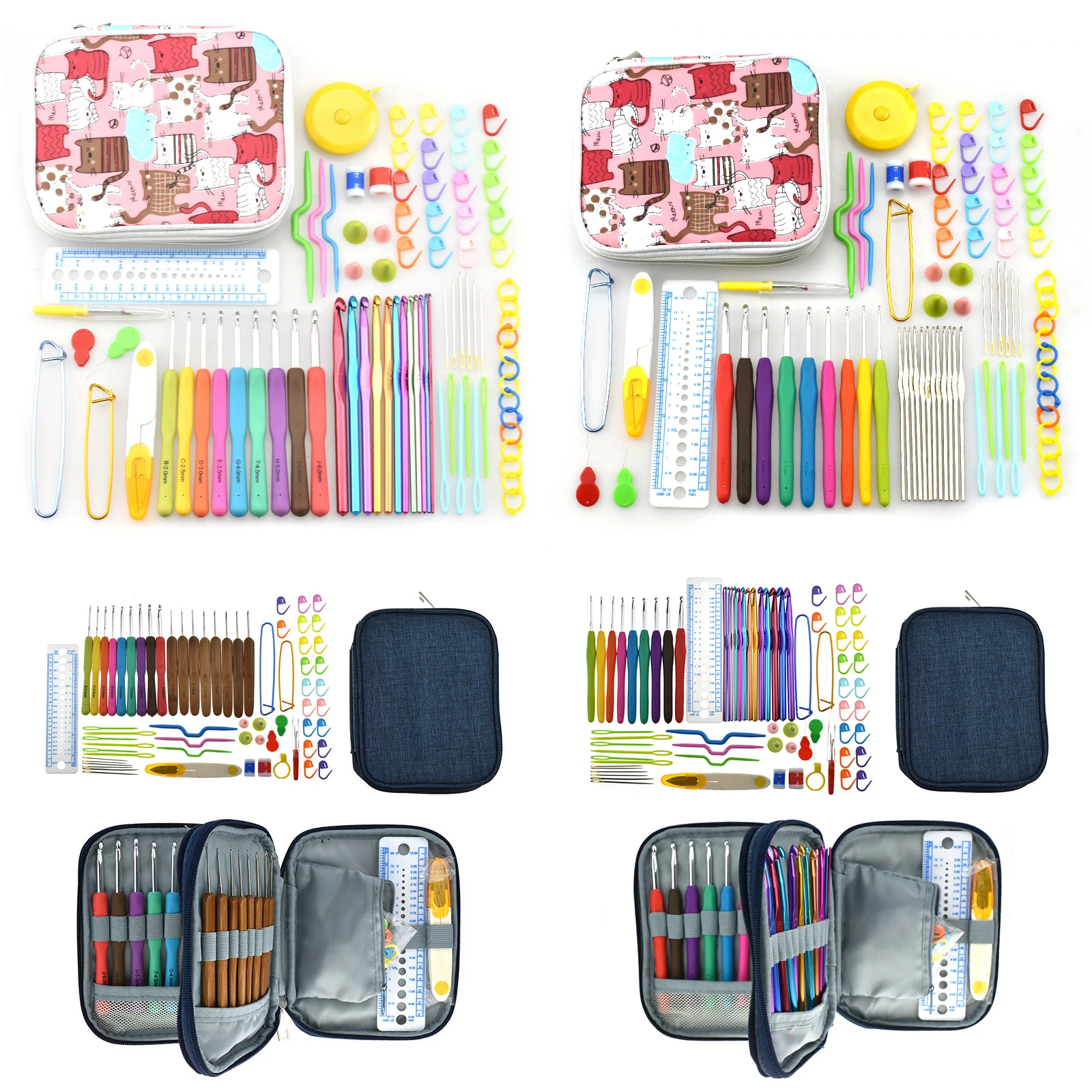 

KOKNIT Aluminium Crochet Hooks Knit Colorful Crochet Needle Set Sweater Knitting Needls Set Crochet Hook Set with Bag