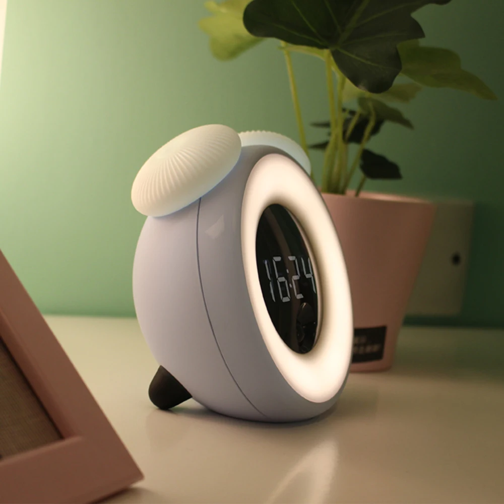 

Intelligent LED Clock Night Lamp Touch/Vibration Control LED Alarm Clock USB Charging For Novelty Bedroom Wake Up Lamp
