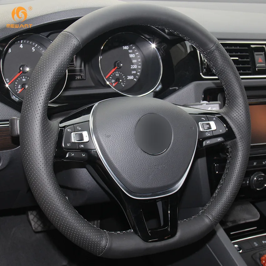 MEWANT черный чехол на руль из искусственной кожи для Volkswagen VW Golf 7 Mk7 New Polo Jetta Passat B8 Tiguan