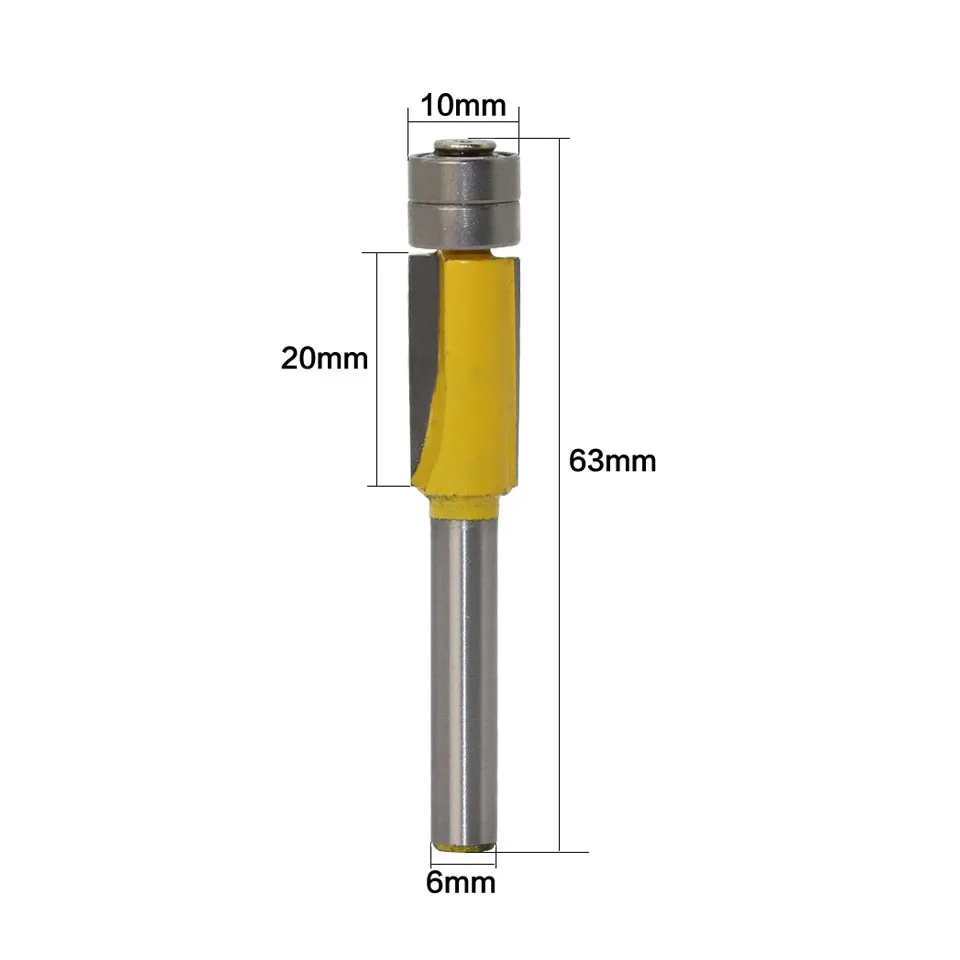 1pcs 6mm Shank Flush Trim Router Bits for wood Trimming Cutters with bearing woodworking tool endmi