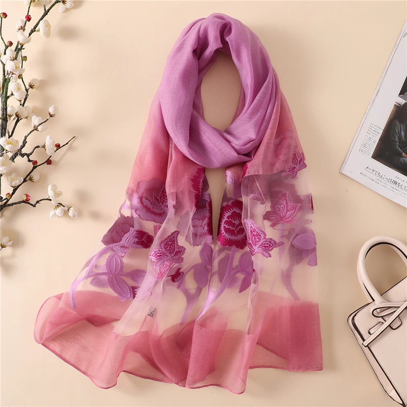 Дизайнерский брендовый женский шарф летние шелковые шали хиджабы женские накидки пашмины органза пляжные палантины шарфы платки - Цвет: A11-5