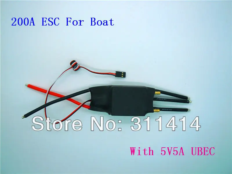 1piece 2-7S Lipo 200A ESC 5V/5A UBEC Brushless Speed Controller For RC Boat UBEC200A/S With Water Cooler High Quality | Игрушки и хобби