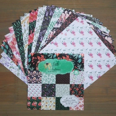 12 дюймов маленькая осень цветы шаблоны ручной работы фон Бумага записки Бумага 24 листов, корабль оригами домашнее творчество