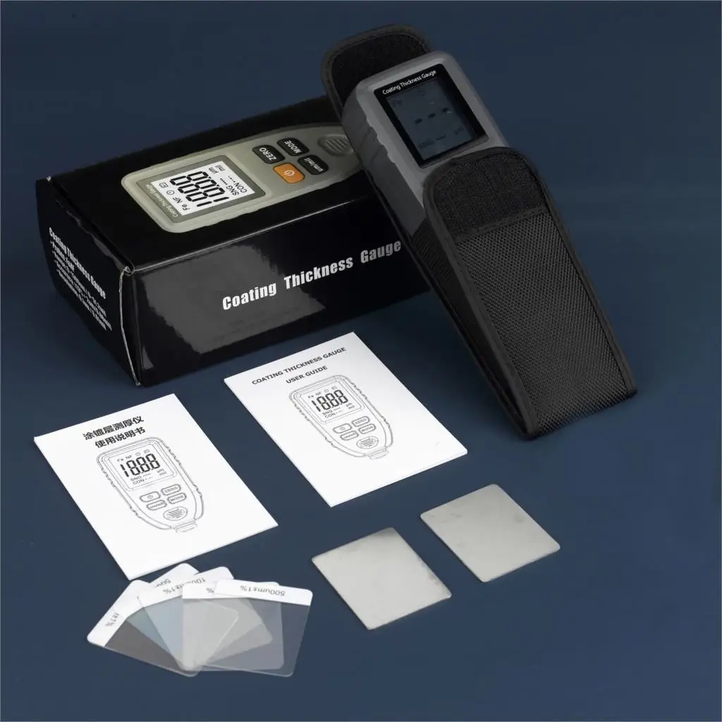 TC-100 цифровой датчик толщины покрытия тестер ультра точность 0.1um разрешение измерения Fe/NFe покрытия краски автомобиля 0~ 1300um