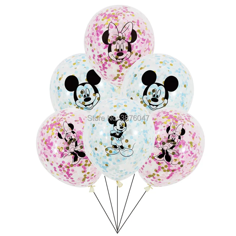 Минни/Микки Воздушные шары в форме мыши дети мультфильм вечерние шары мальчик девочка день рождения украшения прозрачные конфетти воздушные шары