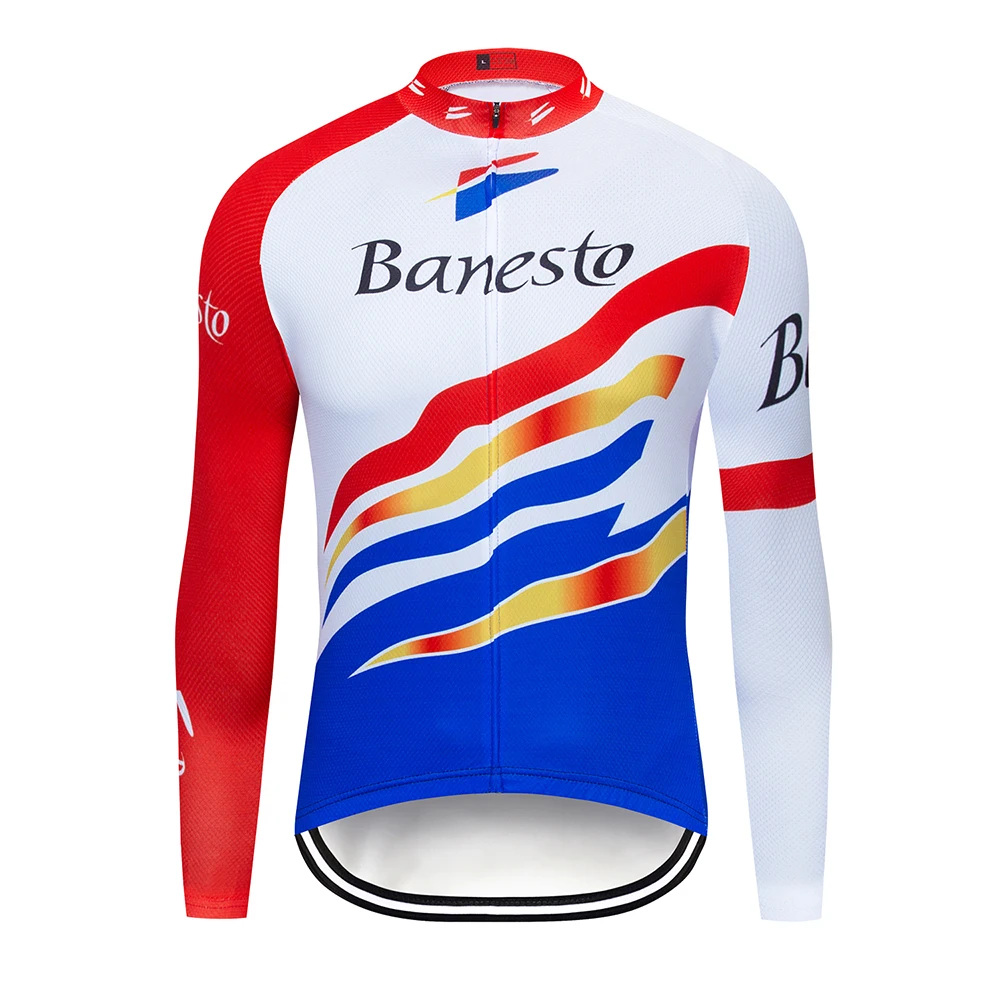 

2018 Banesto cycling jersey for men Road bike cycling wear Maillot Ciclismo MX DH long sleeve jersey