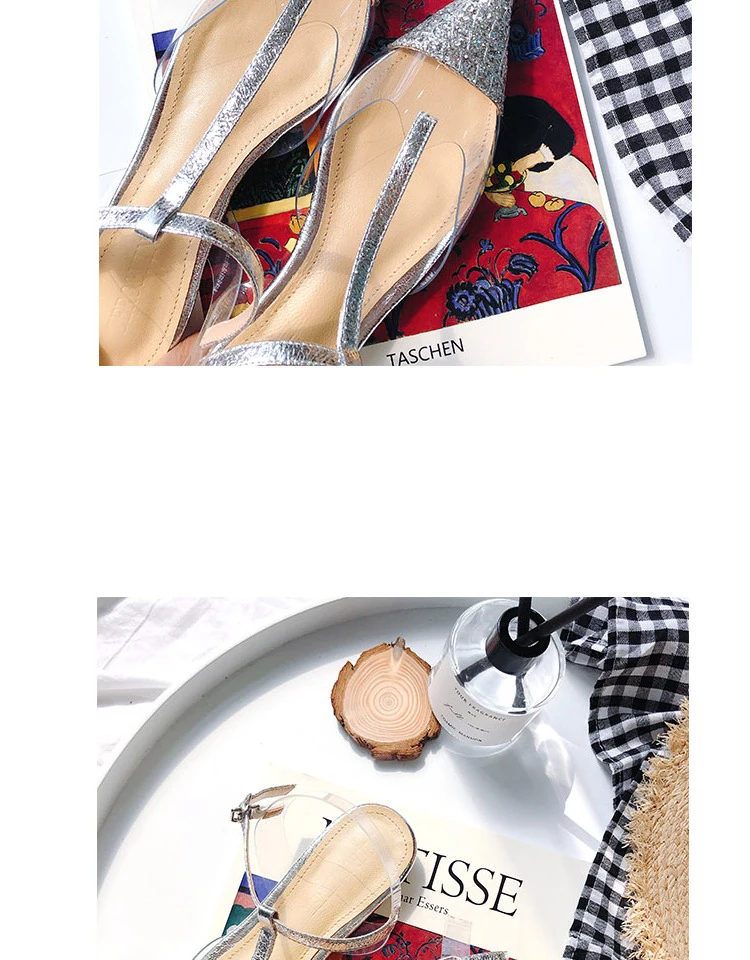 Г., новые летние сандалии Baotou на плоской подошве с прозрачными пайетками пикантные модные удобные милые сандалии