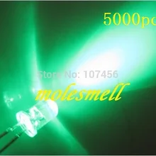 5000 шт. 5 мм очень яркий зеленый светодиод светодиодные лампы 5 мм зеленый светодиод для 5 мм прозрачный круглый зеленый светодиод