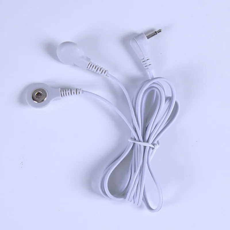 

Universal 2.5MM Plug Electrode Lead Wires Connecting Cable with 2 Buttons for Digital TENS Therapy Massager RJ99