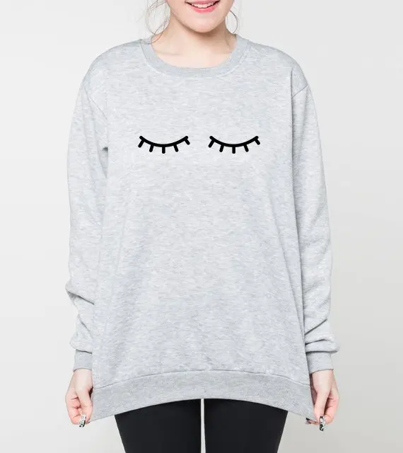 

Sugarbaby Eyelashes shirt Sweatshirt Lashes Jumper Funny Jumper Grey Makeup Feminist Long Sleeve Fashion Tops Drop ship