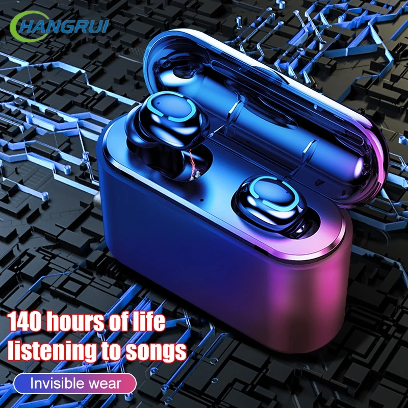 

TWS Bluetooth 5.0 Earphones 8D Stereo Sound Wireless Earphones With Mic Charge box LED Power Display Headset Sport Earbuds