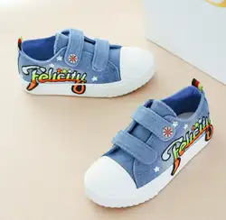 Дышащая детская обувь парусиновые туфли для мальчиков 2019 весна новые джинсовые детские кроссовки Удобная резиновая подошва Нескользящая