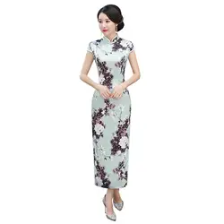 Новое поступление Китайская традиционная Для женщин Cheongsam Новинка с цветочным принтом пикантные торжественное платье женский длинный Qipao