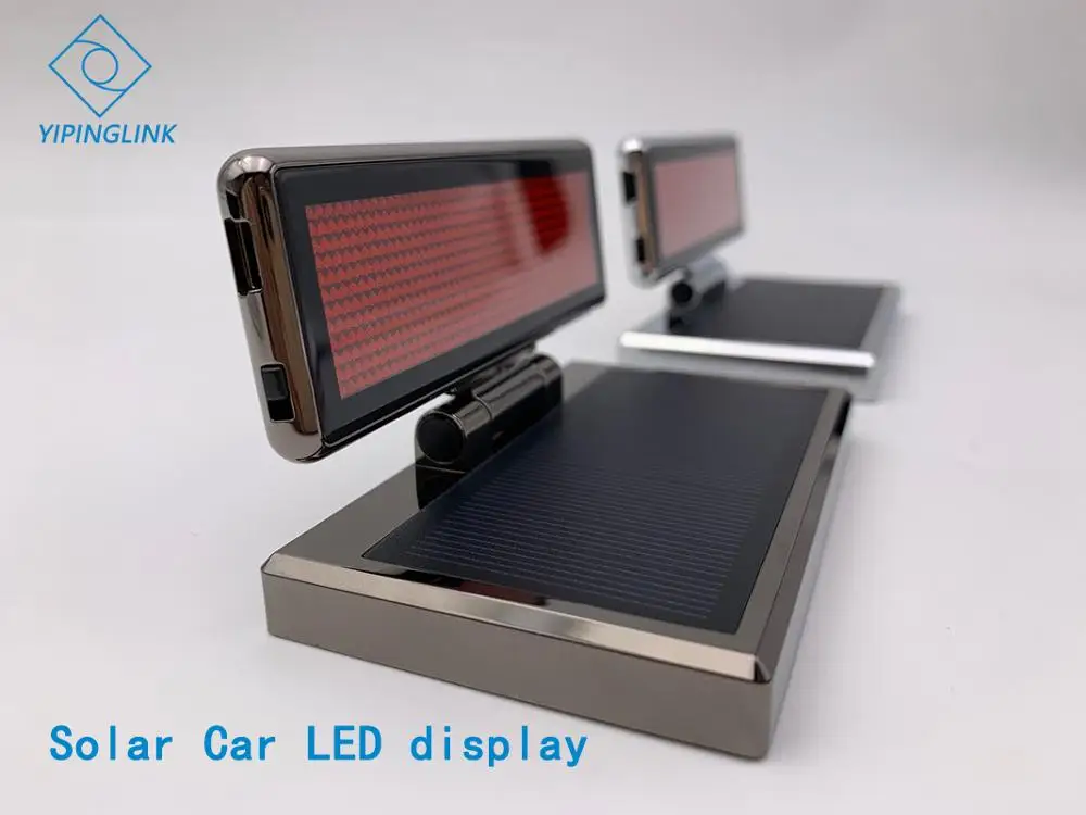 

Solar mini scrolling red color LED display temporary parking card smart license plate number plate solar LED screen