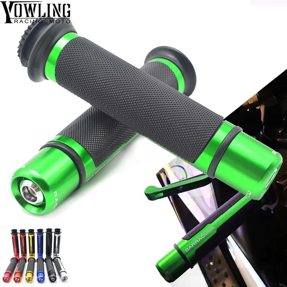 Motorcycle handlebar grips handle bar ends 7/8"22mm hand cap for Kawasaki ZX6R ZX636 ZX10R Z1000