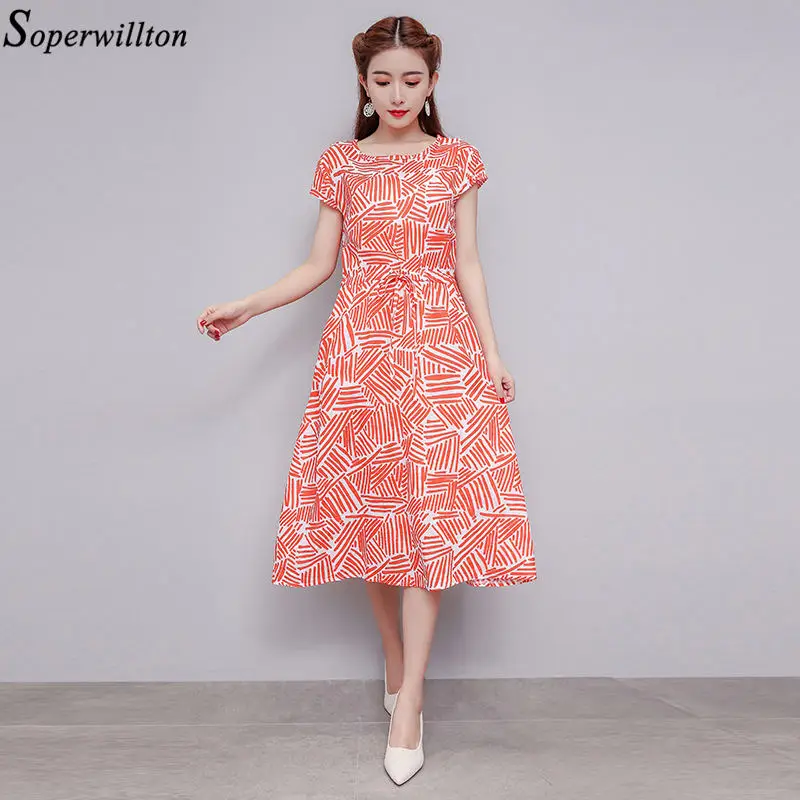 Летнее хлопковое льняное платье для женщин свободного размера плюс 4XL повседневные платья с цветочным принтом OL винтажный богемный пляжный Сарафан Vestidos C41 - Цвет: 5