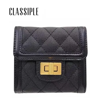 Short Black Women Wallets Classic Linge Split Leather Wallets For Ladies 2019 Newest Europe and America Fashion Brand Wallet Short Black Women Wallets Classic Linge Split Leather Wallets For Ladies 2019 Newest Europe and America Fashion Brand Wallet