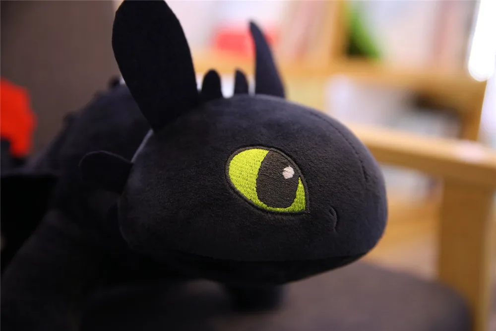 60cm Giant How To Train Your Dragon 3 Plush Toy Toothless Light Fury/Night Fury Stuffed Plush Doll Gift for Kids Birthday