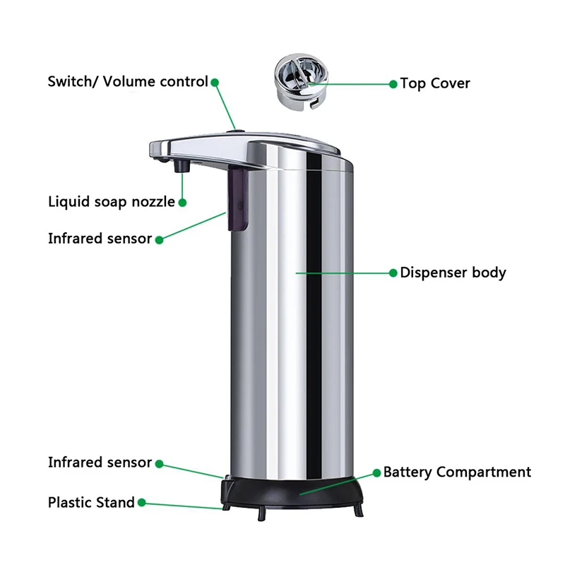 automatic-touchless-soap-dispenser-280ml-fingerprint-resistant-liquid-infrared-ir-sensor-soap-dispenser-for-bathroom-or-kitchen-with-waterp2