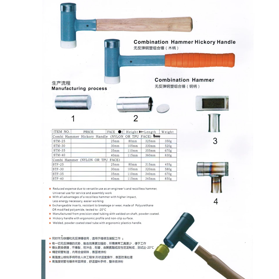 FSE APF не отскок макромолекулярная пластиковая составная стальная ручка молотка, головка молотка сменная, без повреждений после молотка