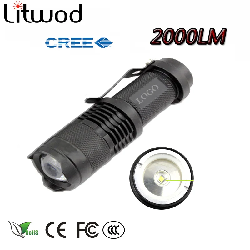 

Z90 Mini flashlight 2000LM Waterproof LED Flashlight Torch 3 Modes zoomable Adjustable Focus Lantern Portable LED Light
