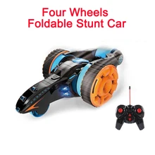 Четыре колеса складной трюк автомобиль RC двухсторонний Tumbling 3D флип деформация высокая скорость скалолазания гоночного действия с светодиодный налобный фонарь