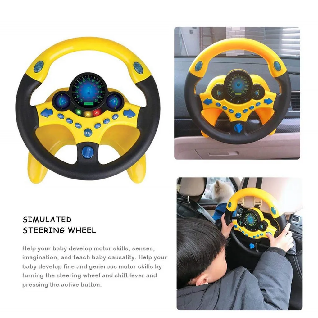 Franchise New Kid Gift Copilot Simulated Steering Wheel Racing Driver Toy Educational Sounding#606