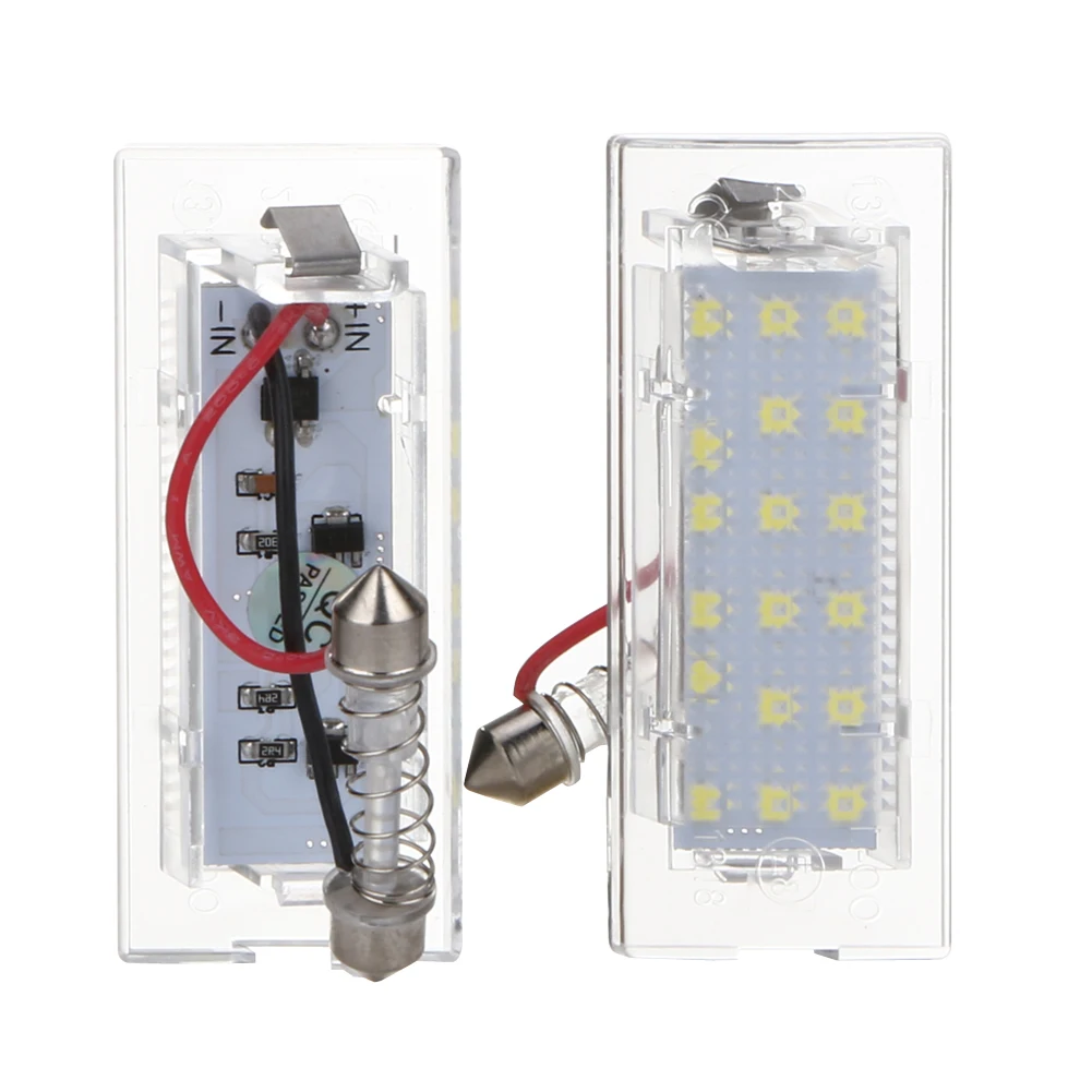 2Pcs/Lot 12V 18 LED Car License Number Plate Lights Ultra-White Error Free OBD LED License Plate Lamp for BMW X5 E53 1set smd number plate lamp led kit error free for opel zafira b astra h corsa d insignia led license plate light