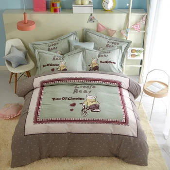 

Home textile new all cottongrinding MAO cartoon. dreamer little bear four-piece set. suit for Kids bedding set.bedding ste.