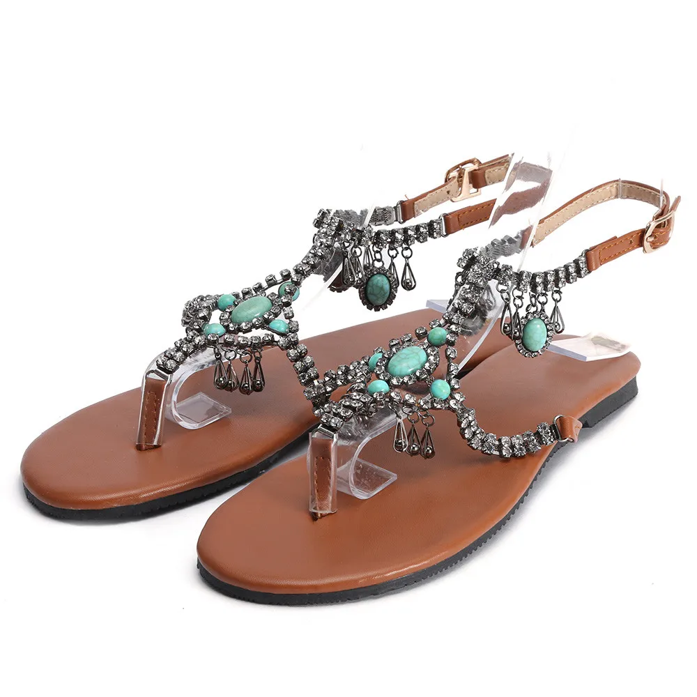 bohemian style flat sandals
