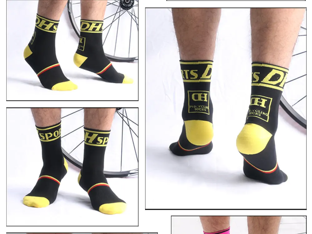 Мужские длинные женские зимние осенние носки модные спортивные велосипедные DH компрессионные профессиональные высококачественные брендовые носки для гонок на велосипеде