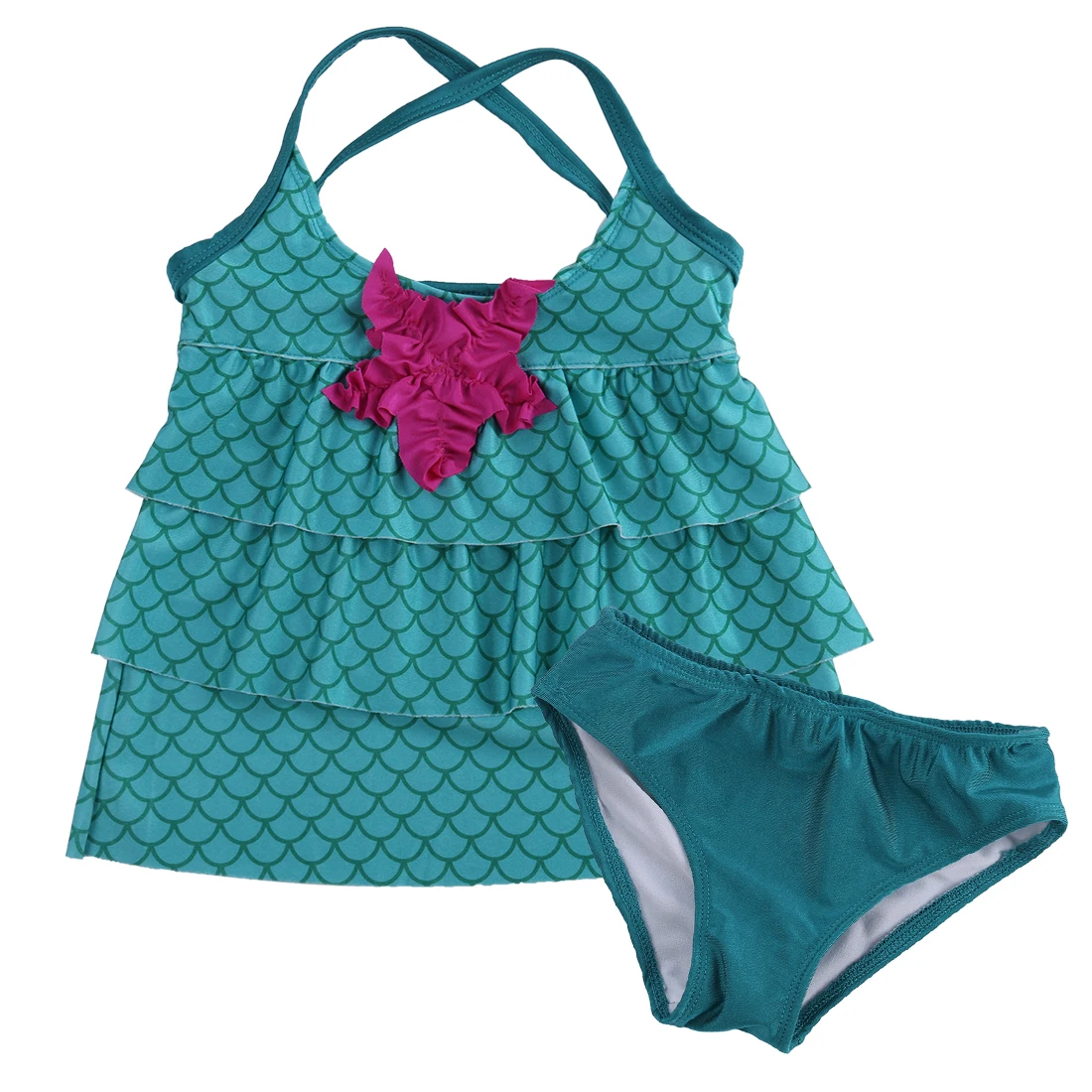 2018 Toddler Girls pink star green Bikini suit swimming Set Swimwear