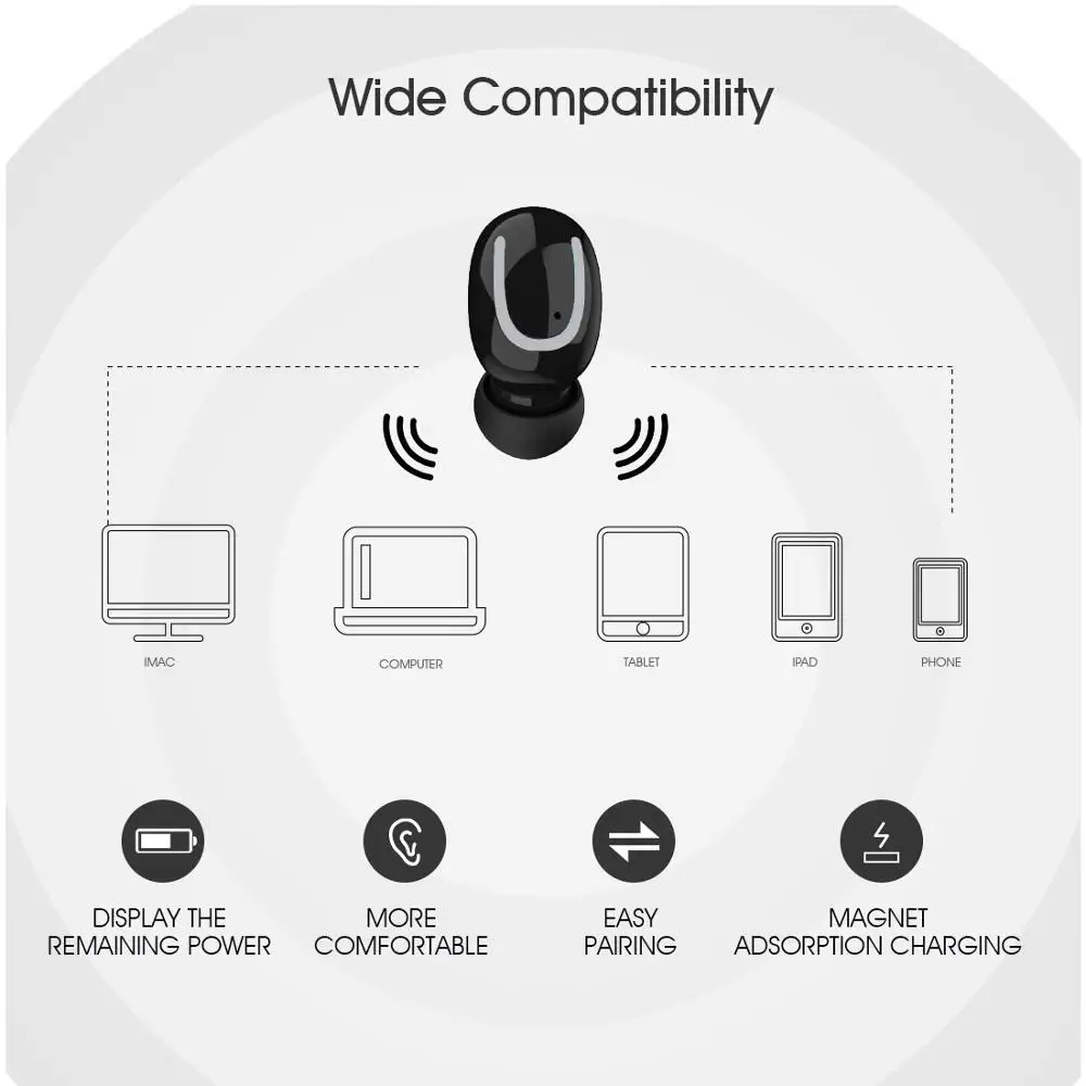 Слог Q26 Bluetooth V5.0 наушники беспроводные стерео вкладыши слог Bluetooth гарнитура для телефона один слог Q26