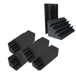 Новые 8 упак. 4,6X4,6X9,5 дюйма черный звукоизоляция изоляция басовая ловушка Акустические Стеновые пены пеноматериал для студий тиль