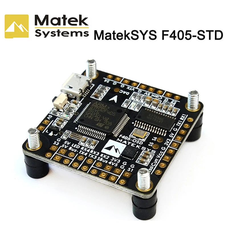 Matek Systems F405-STD BetaFlight STM32F405RGT6 Контроллер полета встроенный Инвертер OSD для SBUS Вход для FPV Racing Quad Drone