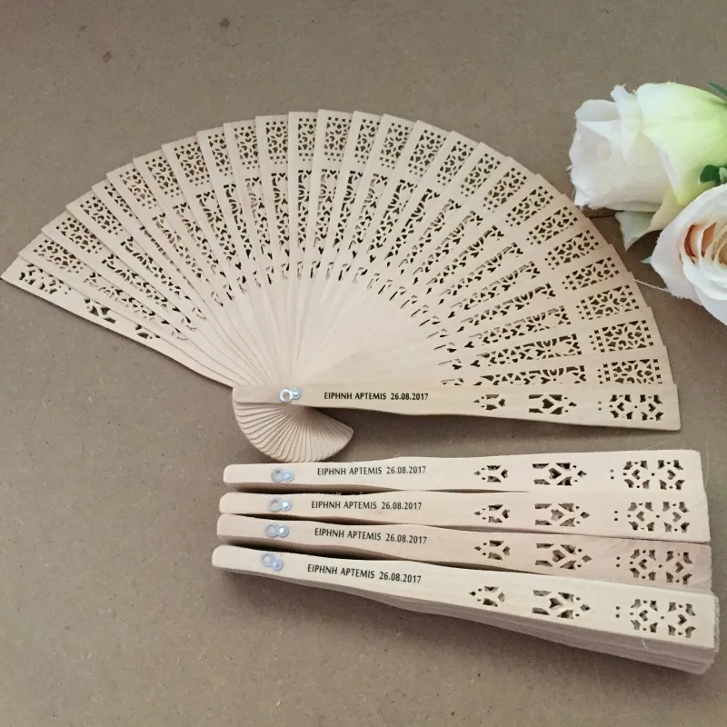 Free shipping 50pcs/lot Chinese fragrance wood fan wedding hand fan