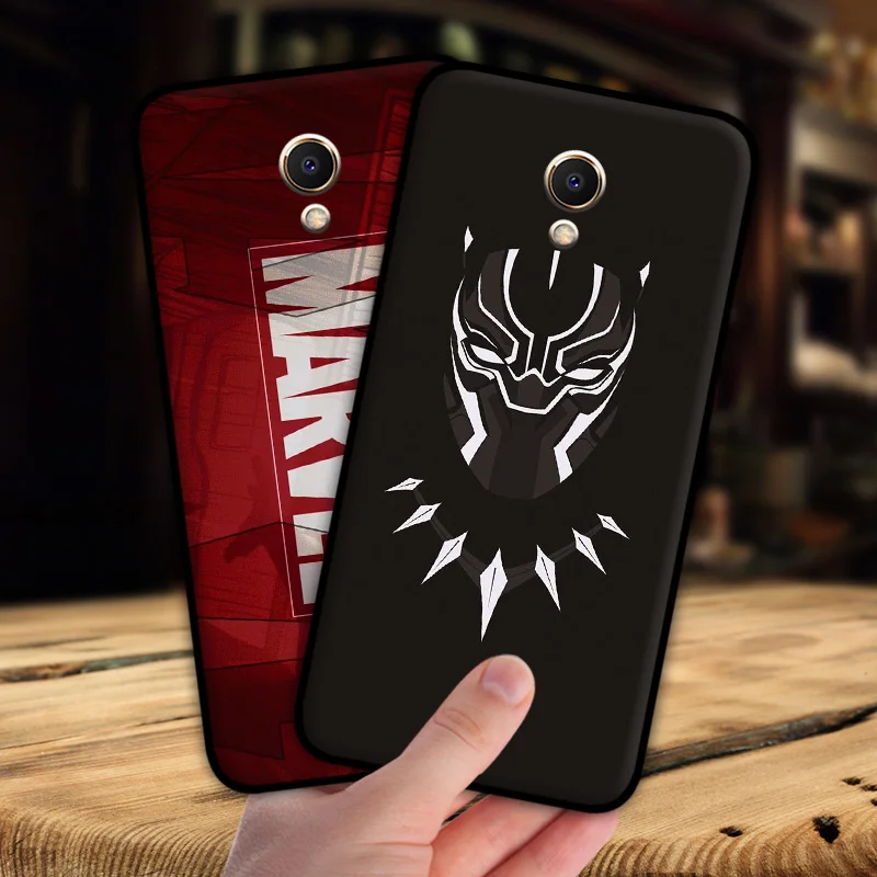 

mosirui for Meizu meilan S6 M6S case Marvel hero Deadpool Spiderman Black Panther Hulk Silicone soft shell black Matte Case