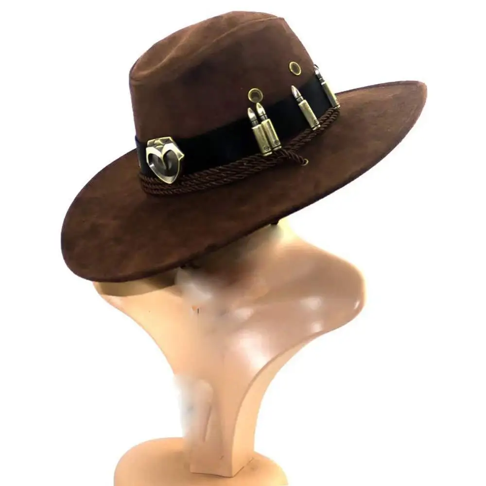 

McCree Hats Brown Cosplay Badge Cowboy Hat Caps