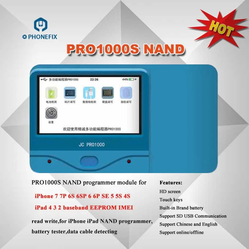  JC Pro1000S JC P7 PCIE NAND Programmer 32/64 Bit HDD Read Write Repair Tool for iPhone 7 7P 6 6S 6P