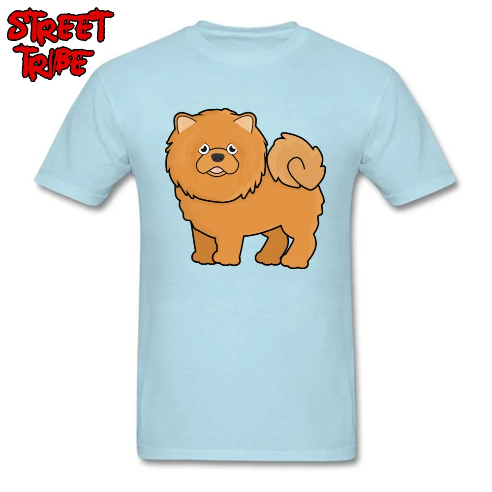 100% Cotton Men Short Sleeve Cute Chow Chow Tshirts Comics Tops T Shirt Funny Europe Round Neck Clothing Shirt Cute Chow Chow light
