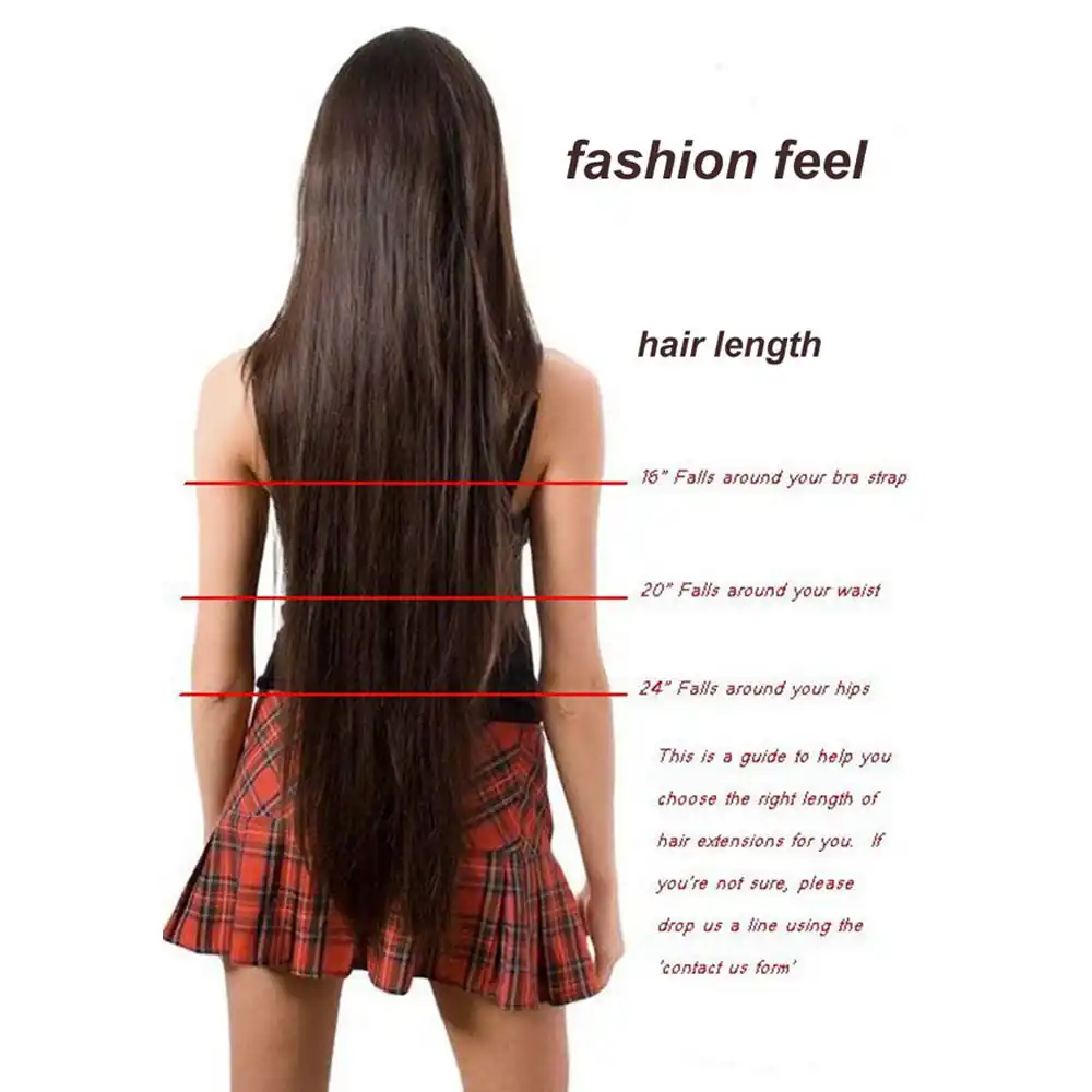 S Noilite Long 8pcs Full Head Clip In On Hair Extensions 18clips